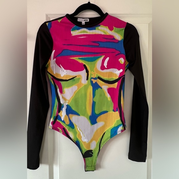 FASHION NOVA •She's Out Of Control Bodysuit - Multi 🖤 Brand New Never Worn 🥰🔥 - Picture 2 of 4